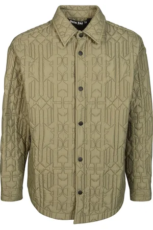 Palm Angels Homme, Vestes, Vert, Taille: M Chemise Monogramme Matelassée