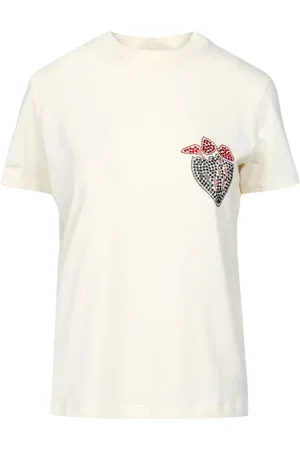 Msgm Femme, Tops, Blanc, Taille: 38 FR Jean Large en Denim Blanc