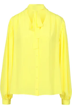 Msgm Femme, Blouses et Chemises, Jaune, Taille: 38 FR Chemise en Acétate et Soie