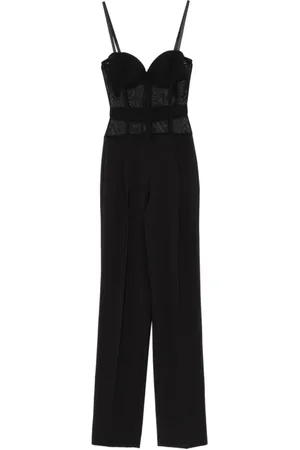 Elisabetta Franchi Femme, Combinaisons et Ensembles, Noir, Taille: 38 FR Combinaison en jersey avec ceinture ornée