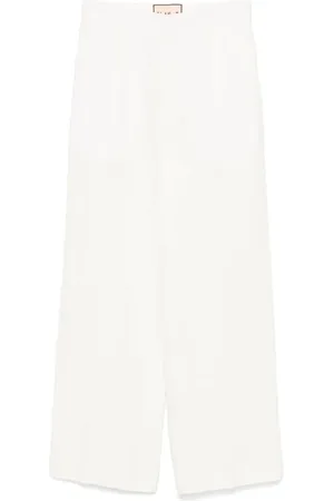 Plan C Femme, Pantalons, Blanc, Taille: 36 FR Pantalon en Lin Léger avec Coupe Ajustée