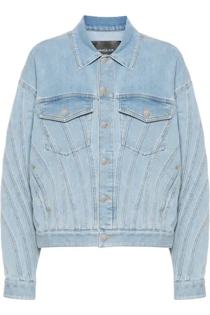 MUGLER Femme, Vestes, Bleu, Taille: 36 FR Veste en jean