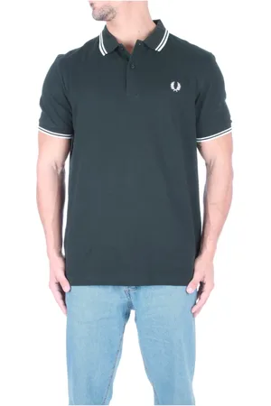 Fred Perry Homme, Tops, Vert, Taille: S Polo Vert Logo avec Manches Élastiquées