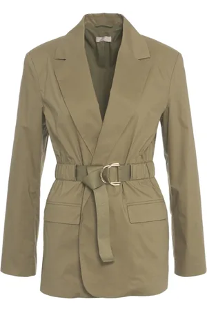 Liu Jo Femme, Vestes, Vert, Taille: 40 FR Blazer Vert avec Ceinture à la Taille