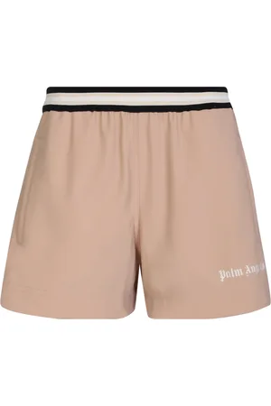 Palm Angels Femme, Sport, , Taille: 38 FR Short de Running Beige à Rayures