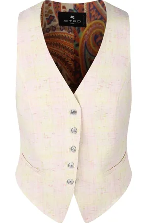 Etro Femme, Vestes, , Taille: 40 FR Gilet en lin flammé à carreaux
