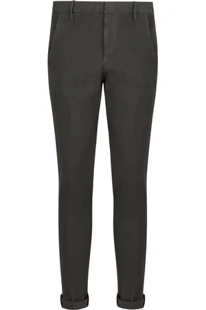 Dondup Homme, Pantalons, Gris, Taille: W32 Pantalon Chino en Coton avec Revers