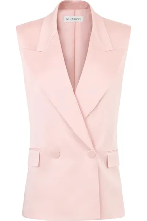 Nina Ricci Femme, Vestes, Rose, Taille: 46 FR Veste sans manches croisée