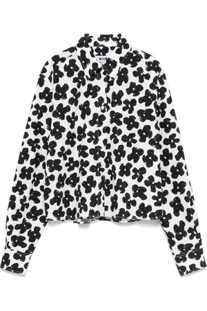 Msgm Femme, Blouses et Chemises, Noir, Taille: 36 FR Chemise Noire en Coton
