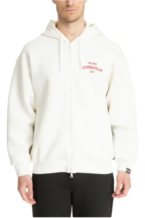 EA7 Homme, Sweatshirts et sweats à capuche, Blanc, Taille: M Sweat à Capuche Abstrait Multicolore avec Cordon et Fermeture Éclair