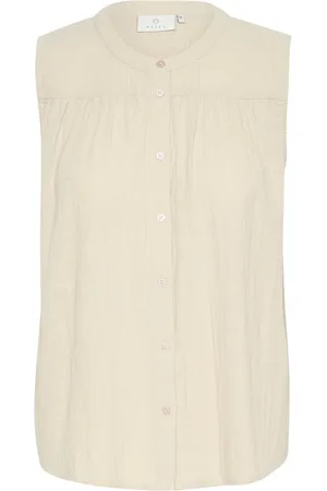 Kaffe Femme, Blouses et Chemises, , Taille: 48 FR Haut de blouse gris plume avec détail à volants