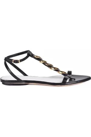 Lanvin Femme, Chaussures, Noir, Taille: 38 EU Sandale plate en cuir pointue