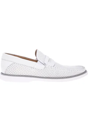 BALDININI Homme, Chaussures, Blanc, Taille: 44 EU perforated tumbled loafer
