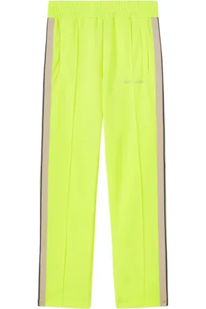Palm Angels Homme, Pantalons, Jaune, Taille: M Pantalon de survêtement Jaune à Rayures Brodées