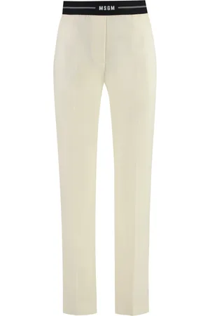 Msgm Femme, Pantalons, , Taille: 38 FR Pantalon Élastiqué en Laine avec Poches