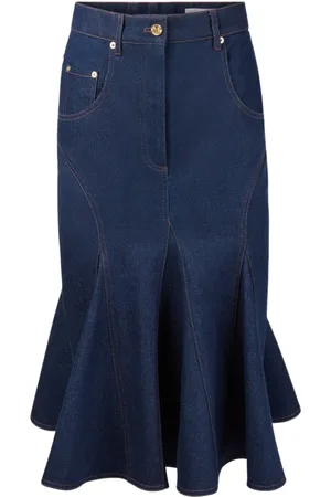 Nina Ricci Femme, Jupes, Bleu, Taille: 38 FR Jupe Midi en Denim