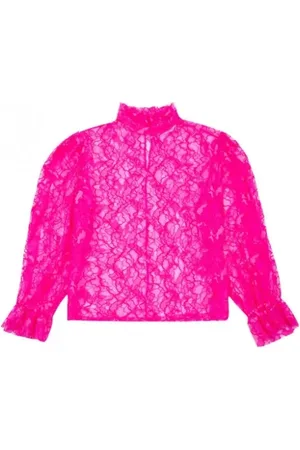 Msgm Femme, Blouses et Chemises, Rose, Taille: 40 FR Blouse en Dentelle Fuchsia
