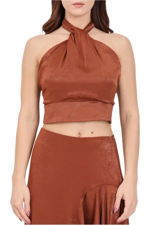 AKEP Femme, Tops, Brun, Taille: 36 FR Haut en mélange viscose-polyester