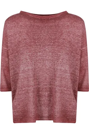 AVANT TOI Femme, Pulls, Rouge, Taille: 36 FR T-shirts et Polos Lin Coton Bordeaux