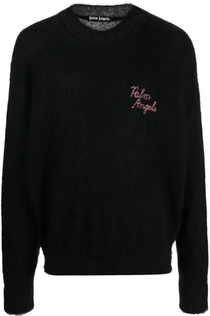 Palm Angels Femme, Pulls, Noir, Taille: 40 FR Pull ras du cou