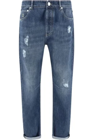 Brunello Cucinelli Homme, Jeans, Bleu, Taille: L Vintage Distressed Jeans