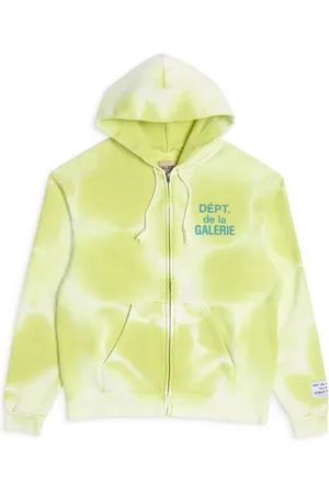GALLERY DEPT. Homme, Sweatshirts et sweats à capuche, Vert, Taille: M Sweat à capuche zippé délavé au soleil `Lime`