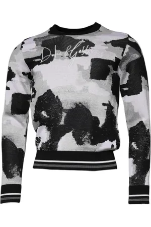 Dolce & Gabbana Homme, Pulls, Multicolore, Taille: S Pull en Soie à Motif Camouflage