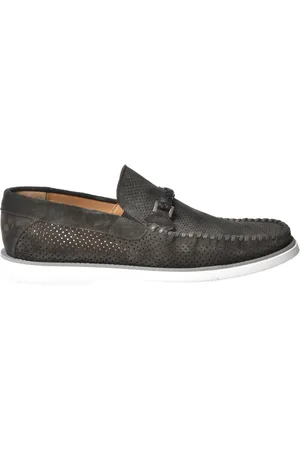 BALDININI Homme, Chaussures, Gris, Taille: 44 EU Grey perforated suede loafer