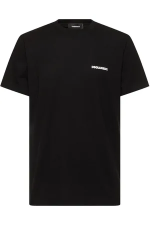 Dsquared2 Homme, Tops, Noir, Taille: M T-shirt noir en coton avec impression sur le devant