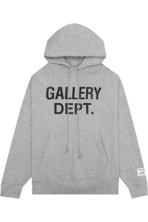 GALLERY DEPT. Homme, Sweatshirts et sweats à capuche, Gris, Taille: S Sweat à Capuche Gris Chiné Logo Central