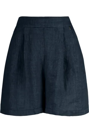 Bomboogie Femme, Shorts, Bleu, Taille: 40 FR Bermuda en lin