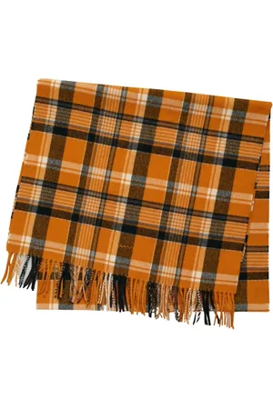 GANT Homme, Accessoires, Multicolore, Taille: ONE Size Écharpe tissée en laine à carreaux avec franges