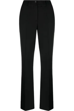 P.A.R.O.S.H. Femme, Pantalons, Noir, Taille: 42 FR Pantalon Évasé en Mélange de Laine Noir