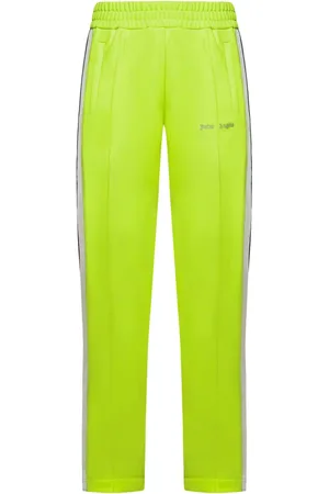 Palm Angels Homme, Pantalons, Vert, Taille: L Pantalon de survêtement jaune fluo à rayures