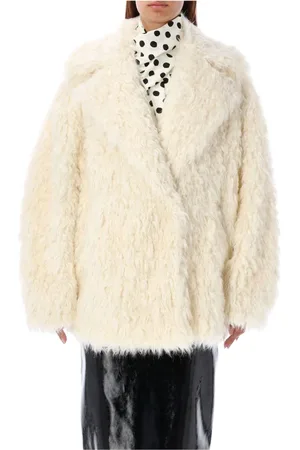 Msgm Femme, Vestes, , Taille: 36 FR Manteau à Col Revers en Eco-Fourrure