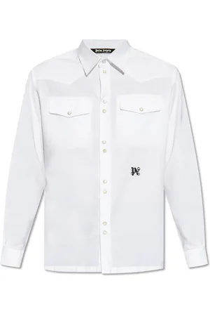 Palm Angels Homme, Chemises, Blanc, Taille: S Chemise Rayée