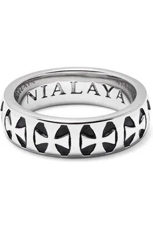 Nialaya Homme, Accessoires, Gris, Taille: 60 MM Bague Croix de Fer
