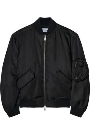 OFF-WHITE Femme, Vestes, Noir, Taille: 36 FR Blouson aviateur noir avec détails argentés
