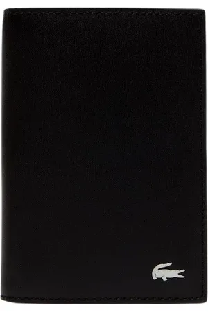 Lacoste Homme, Accessoires, Noir, Taille: ONE Size Portefeuille en cuir avec plusieurs fentes pour cartes et porte-carte d`identité