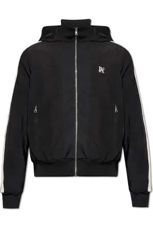 Palm Angels Homme, Vestes, Noir, Taille: XL Veste de survêtement à logo brodé