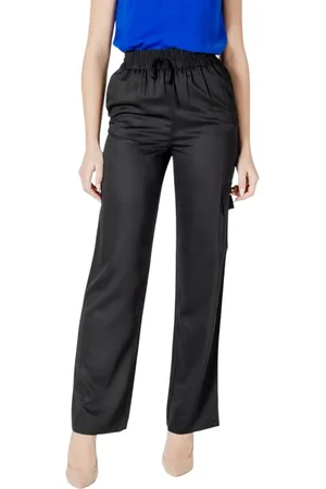 Calvin Klein Femme, Pantalons, Noir, Taille: 36 FR Pantalon Palazzo en Satin avec Poches