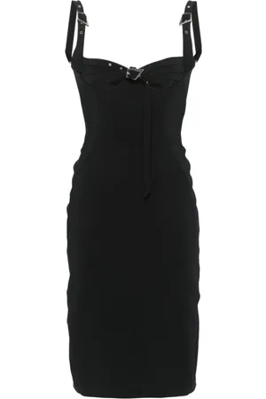 MUGLER Femme, Robes, Noir, Taille: 38 FR Robe Midi Noire Bustier