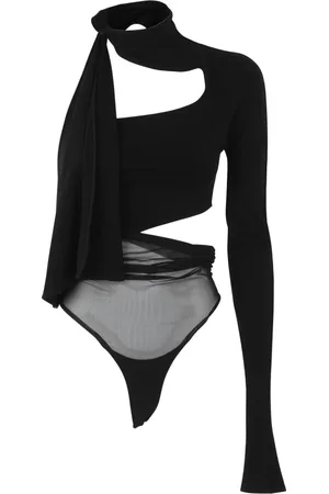 MUGLER Femme, Tops, Noir, Taille: 40 FR b1919 Body en maille noir