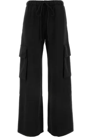 Palm Angels Femme, Pantalons, Noir, Taille: 34 FR Joggers Noirs en Coton