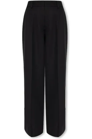 Palm Angels Femme, Pantalons, Noir, Taille: 38 FR Pantalon à plis sur le devant