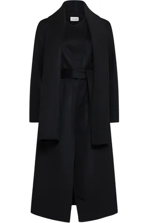 P.A.R.O.S.H. Femme, Manteaux, Noir, Taille: 42 FR Long Manteau Noir Croisé