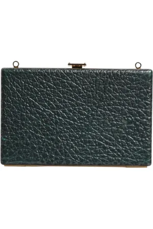 Dolce & Gabbana Femme, Sacs, Noir, Taille: ONE Size Pochette en cuir noir avec détails dorés