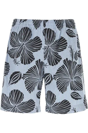 Msgm Homme, Shorts, Bleu, Taille: L Bermuda en popeline brodé