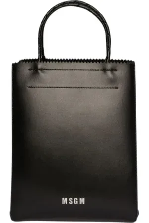 Msgm Femme, Sacs, Noir, Taille: ONE Size Petit sac cabas en cuir