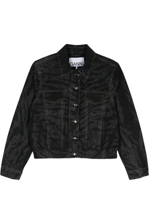 Ganni Femme, Vestes, Noir, Taille: 38 FR Blouson en jean